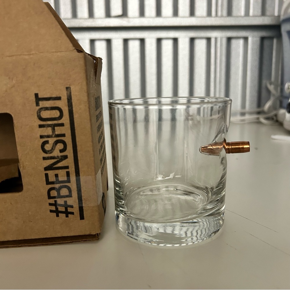 Clear Whiskey Glass with Bullet